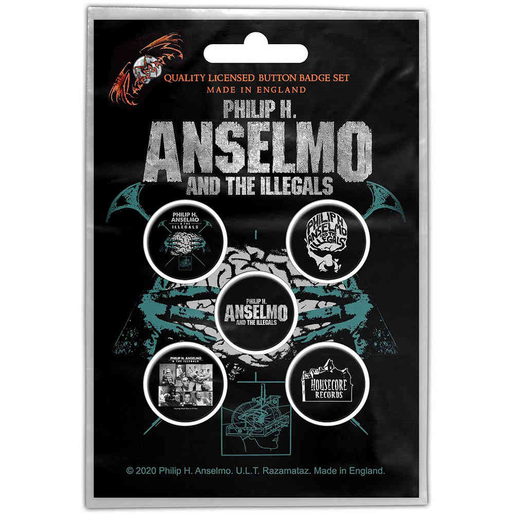 Phil H. Anselmo & The Illegals - Brain Badge/button - Set van 5 - Multicolours